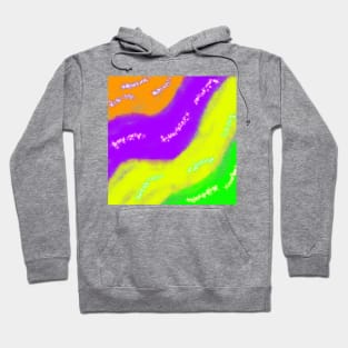 Green yellow purple orange watercolor abstract art Hoodie